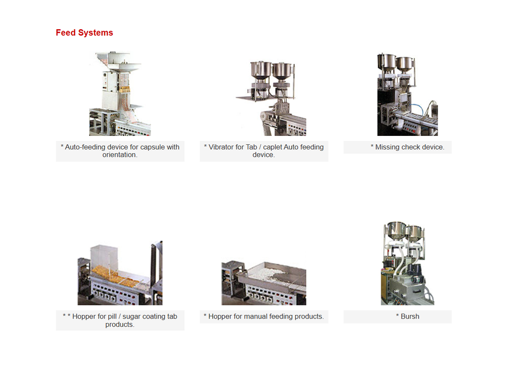 4 in 1 Blister Packaging Machine Feed Systems